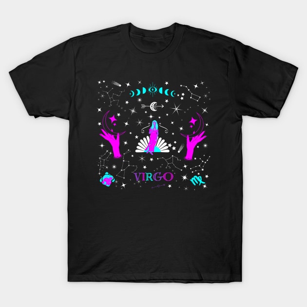 Virgo Zodiac Design T-Shirt by Pink Syrup Workshop